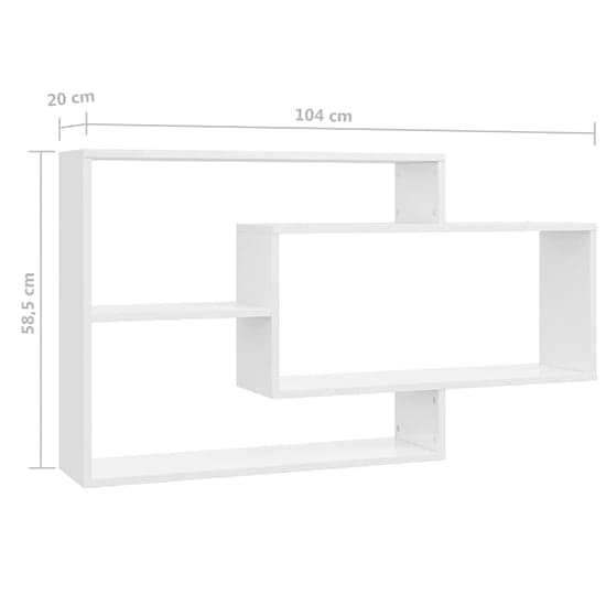 Visola High Gloss Rectangular Wall Shelves In White_4