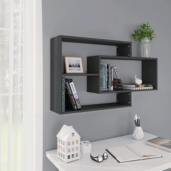 Visola Wooden Rectangular Wall Shelves In Grey_1
