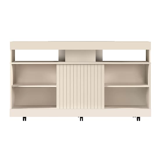 Vistoc High Gloss 4 Shelves TV Stand On Castors In White Furniture in