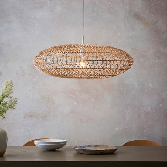 Vista Large Oval Rattan Ceiling Pendant Light In Natural_3