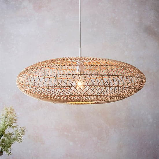 Vista Large Oval Rattan Ceiling Pendant Light In Natural_1