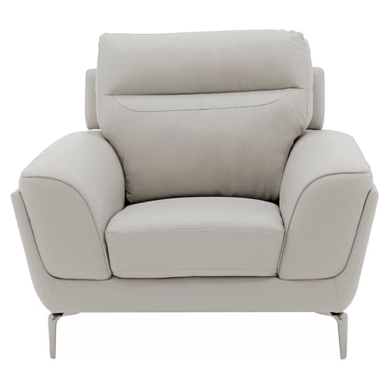 Vitelli Leather 1 Seater Sofa In Light Grey_2