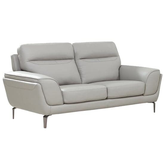Vitelli Leather 2 Seater Sofa In Light Grey_2