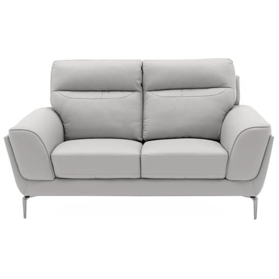 Vitelli Leather 2 Seater Sofa In Light Grey_3