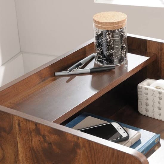 Vittoria Storage Stand In Walnut And Black With 2 Drawers_4