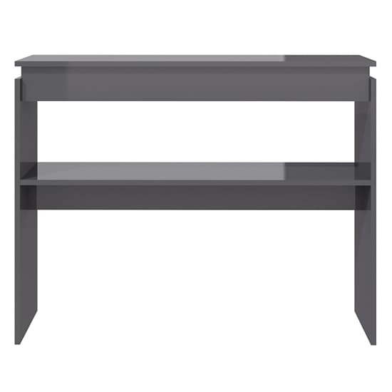 Vivica High Gloss Console Table With Undershelf In Grey Furniture in