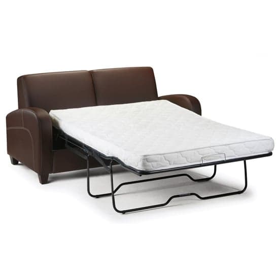 Varali Faux Leather Fold Out Sofa Bed In Chestnut Furniture in Fashion