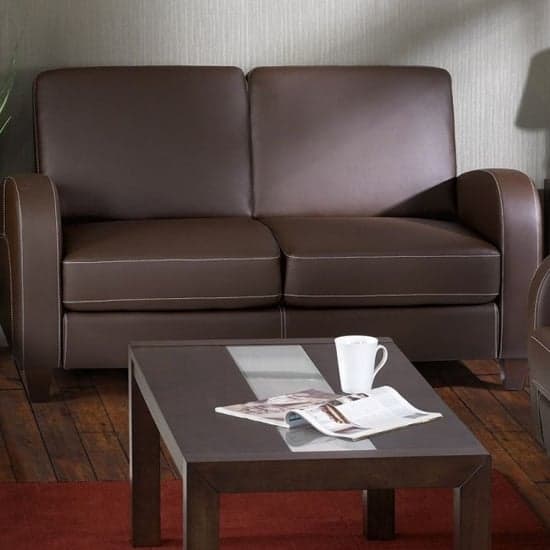 Varali Faux Leather Fold Out Sofa Bed In Chestnut Furniture in Fashion