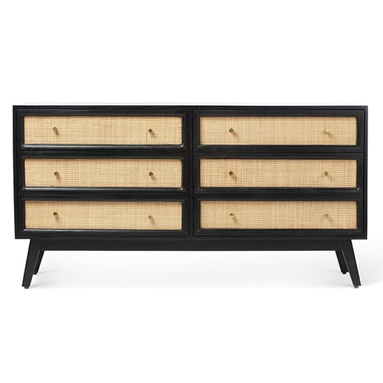 Vlore Wide Wooden Chest Of 6 Drawers In Black_2