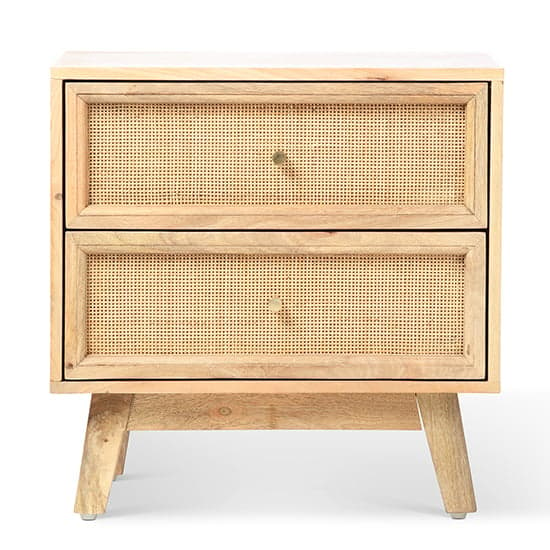 Vlore Wooden Bedside Cabinet With 2 Drawers In Natural_2