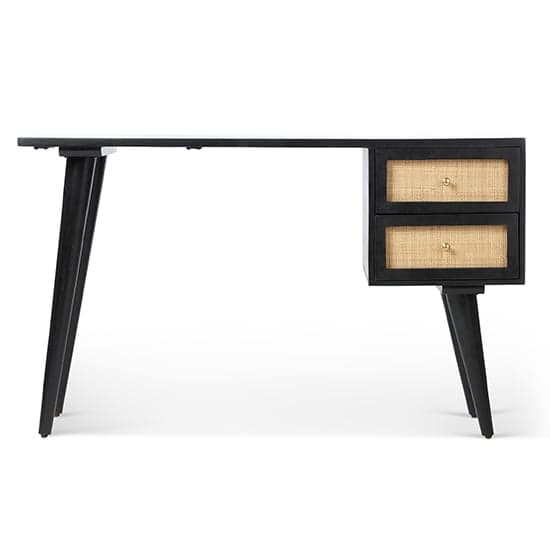 Vlore Wooden Computer Desk With 2 Drawers In Black_2