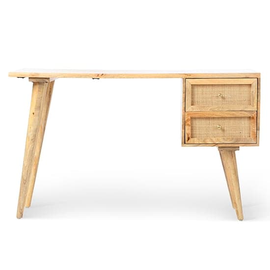 Vlore Wooden Computer Desk With 2 Drawers In Natural_2