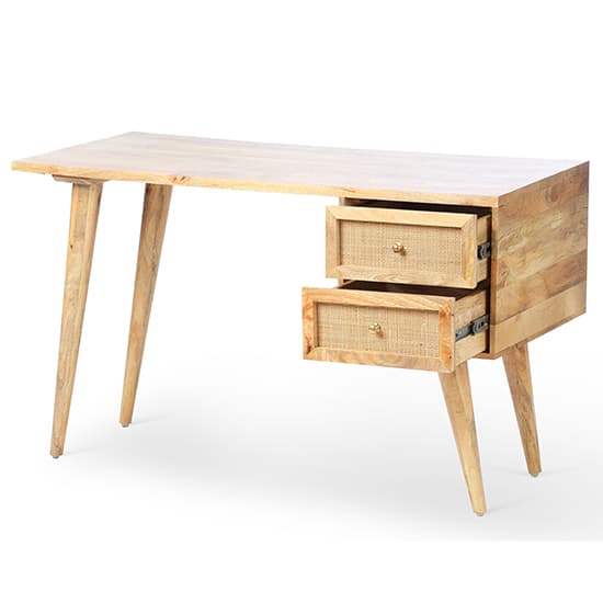 Vlore Wooden Computer Desk With 2 Drawers In Natural_3