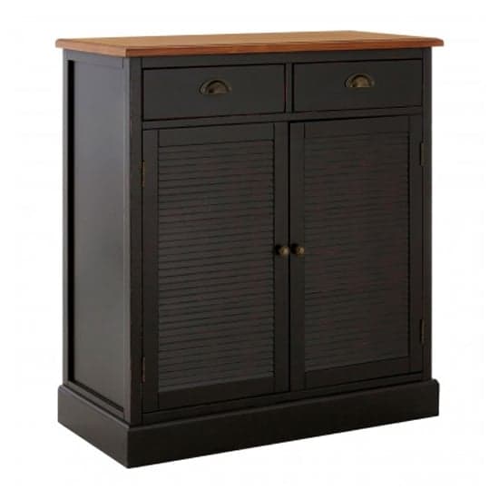 Vorgo Wooden Storage Cabinet With 2 Doors 2 Drawers In Black_2