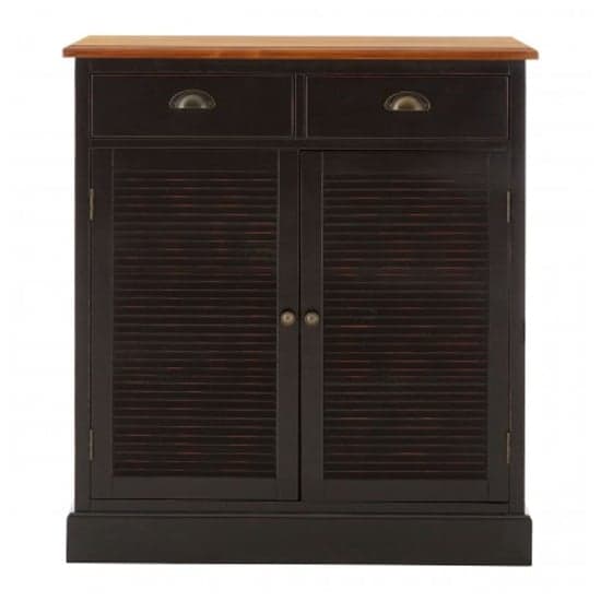 Vorgo Wooden Storage Cabinet With 2 Doors 2 Drawers In Black_1