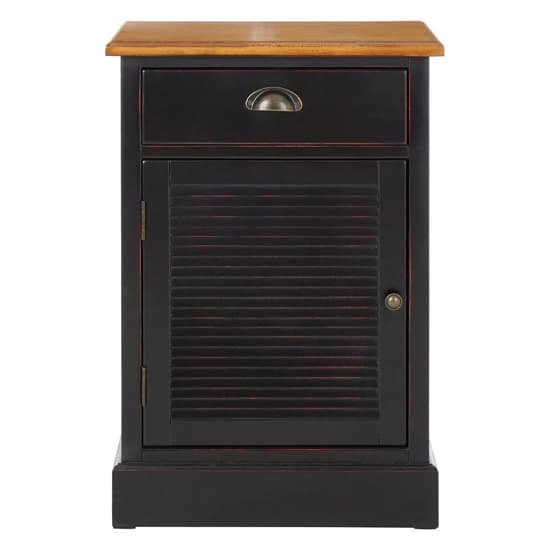 Vorgo Wooden Bedside Cabinet With 1 Door And 1 Drawer In Black_3