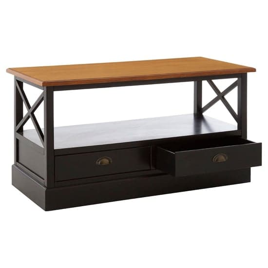 Vorgo Wooden Coffee Table With 2 Drawers In Black_2