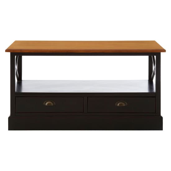 Vorgo Wooden Coffee Table With 2 Drawers In Black_3