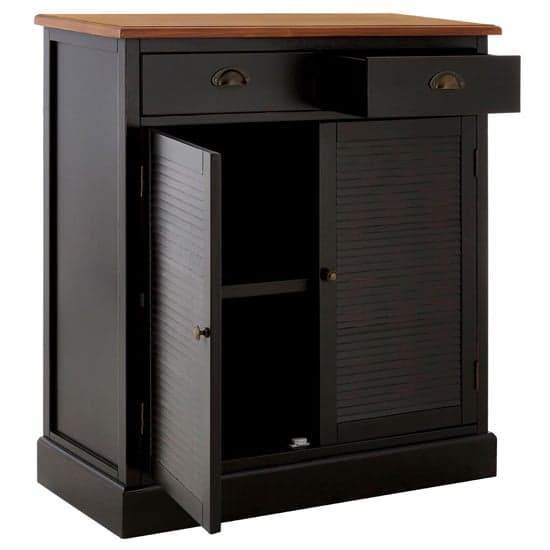 Vorgo Wooden Sideboard With 2 Doors And 10 Drawers In Black_2