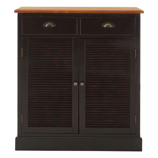 Vorgo Wooden Sideboard With 2 Doors And 10 Drawers In Black_3