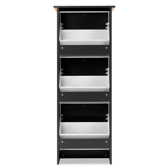 Votex Wooden Shoe Storage Cabinet With 3 Doors In Anthracite_5