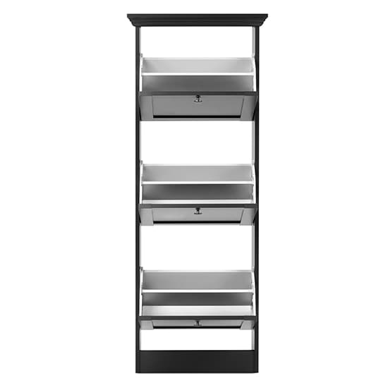 Votex Wooden Shoe Storage Cabinet With 3 Doors In Anthracite_6