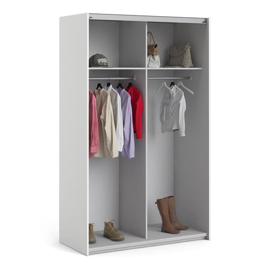 Vrok Sliding Wardrobe With 2 Oak Doors 2 Shelves In White_9