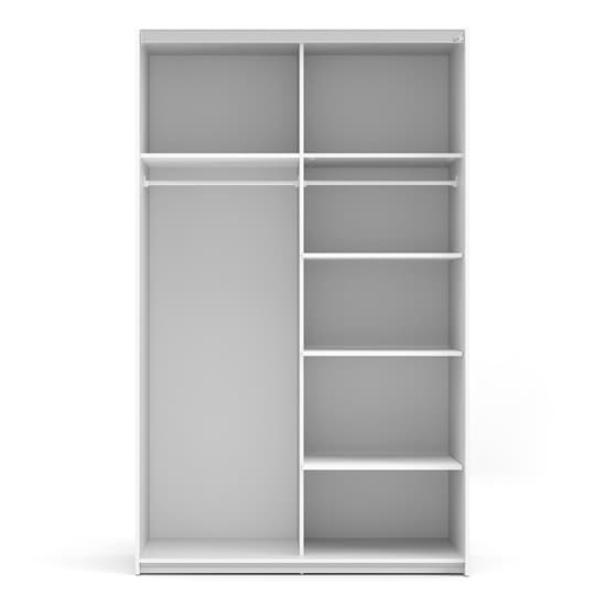 Vrok Sliding Wardrobe With 2 Oak Doors 5 Shelves In White_5