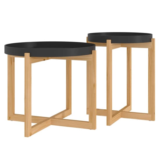 Wabana Set Of 2 Wooden Coffee Table In Black And Natural_2