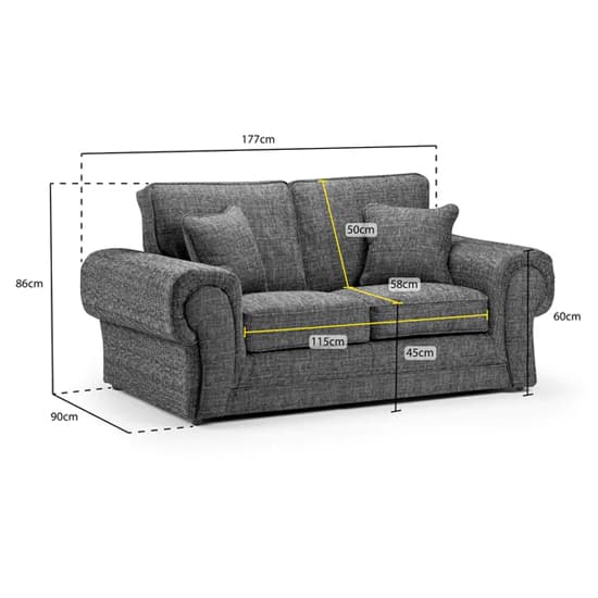 Walcott Fabric 2 Seater Sofa In Grey_4