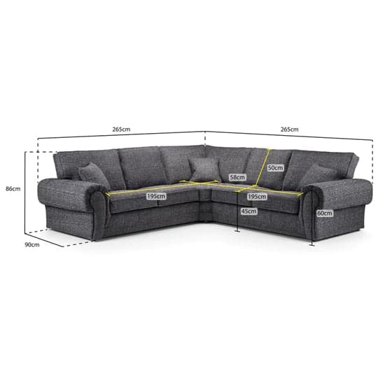 Walcott Fabric Corner Sofa Large In Grey_4
