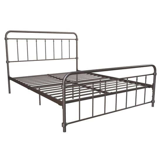 Wallach Metal King Size Bed In Bronze_3