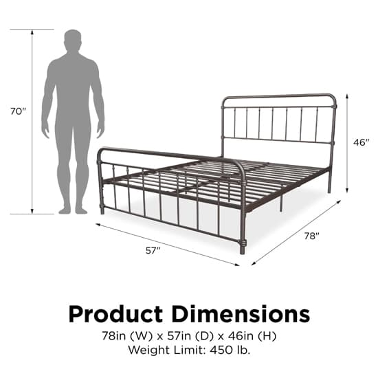 Wallach Metal King Size Bed In Bronze_6