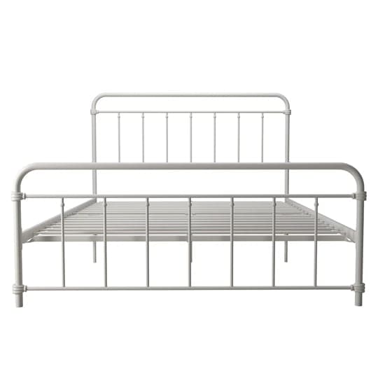 Wallach Metal King Size Bed In White_4