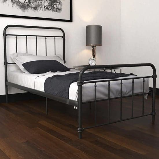 Wallach Metal Single Bed In Black_1