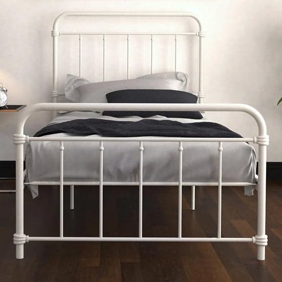 Wallach Metal Single Bed In White_2