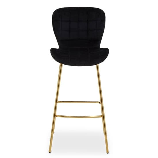 Warden Black Velvet Bar Chairs With Gold Legs In A Pair_2