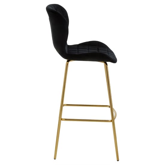 Warden Black Velvet Bar Chairs With Gold Legs In A Pair_3