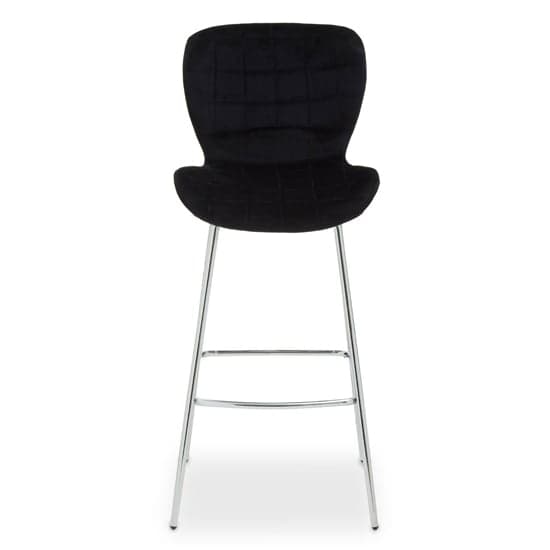 Warden Black Velvet Bar Chairs With Silver Legs In A Pair_2