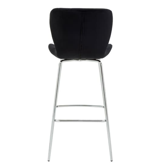 Warden Black Velvet Bar Chairs With Silver Legs In A Pair_4