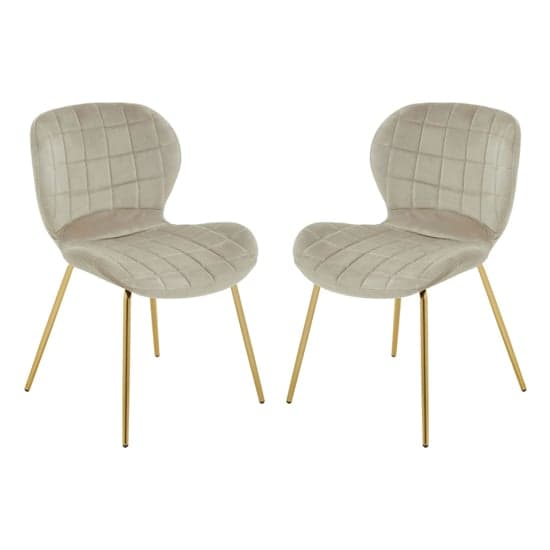 Warden Mink Velvet Dining Chairs With Gold Legs In A Pair_1