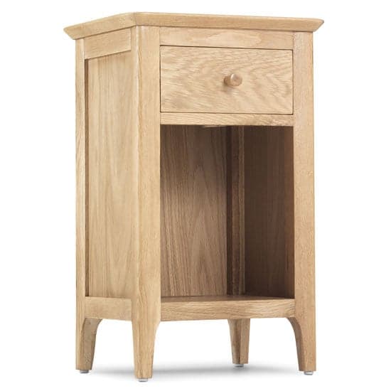 Wardle Wooden Bedside Cabinet In Crafted Solid Oak With 1 Drawer_2