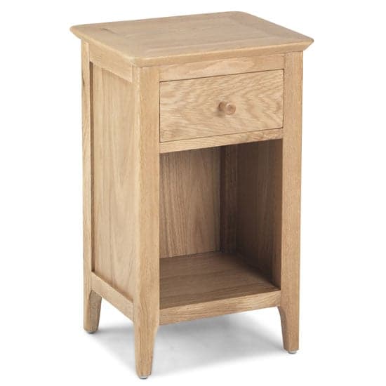 Wardle Wooden Bedside Cabinet In Crafted Solid Oak With 1 Drawer_1