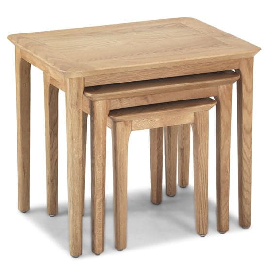 Wardle Wooden Set Of 3 Nesting Tables In Crafted Solid Oak_1