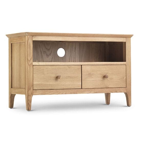 Wardle Wooden Small TV Unit In Crafted Solid Oak_2
