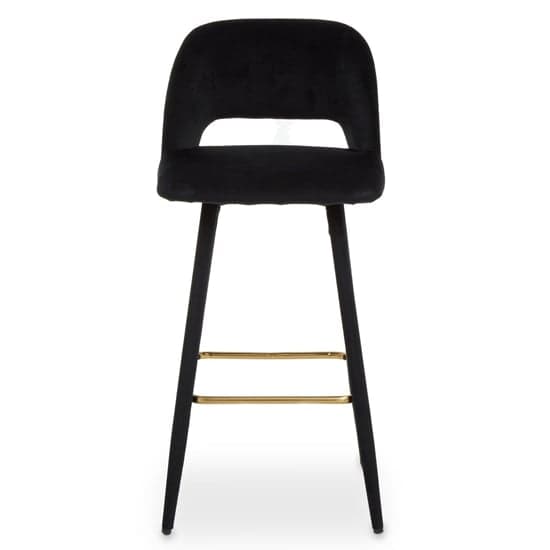 Warns Black Velvet Bar Chairs With Gold Footrest In A Pair_2