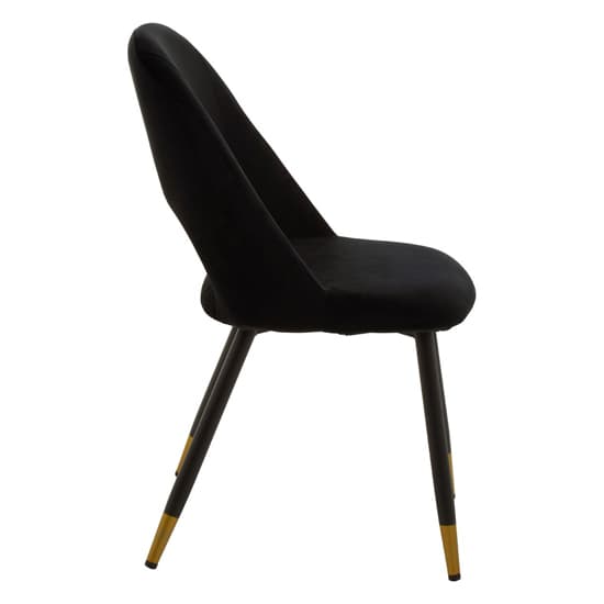 Warns Black Velvet Dining Chairs With Gold Foottips In A Pair_3