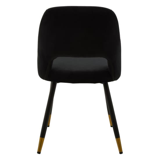 Warns Black Velvet Dining Chairs With Gold Foottips In A Pair_4