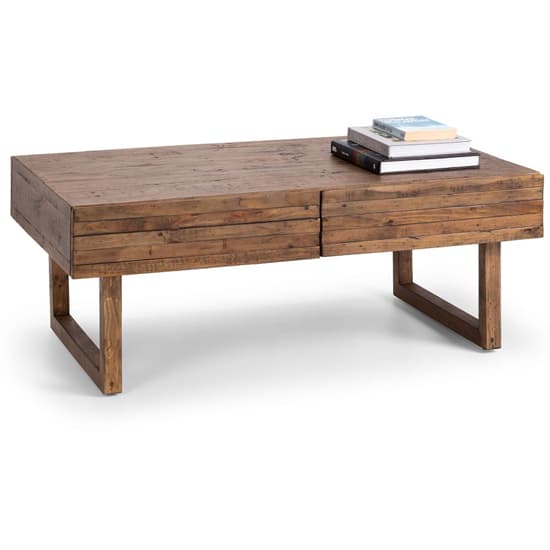 Warsaw Reclaimed Pine Wood Coffee Table With 2 Drawers_2