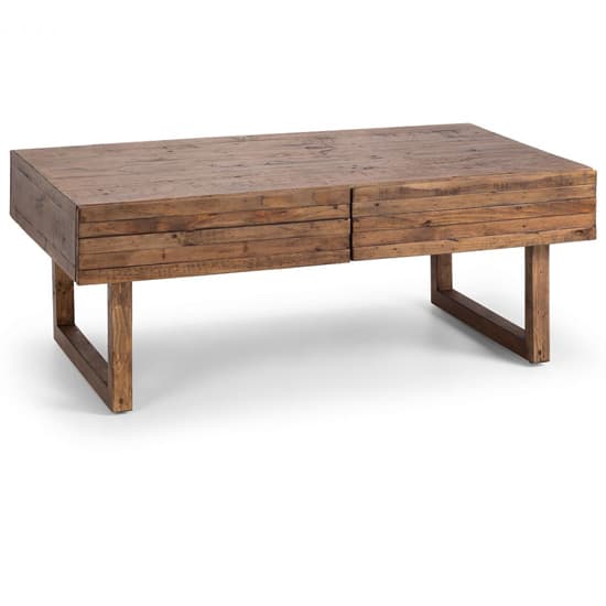 Warsaw Reclaimed Pine Wood Coffee Table With 2 Drawers_3